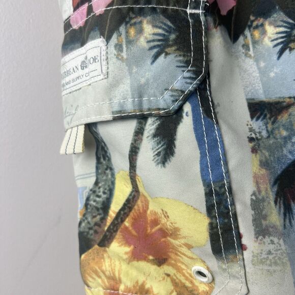 Caribbean Joe Graphic Hawaii Print Swim Trunks Size Large - Picture 2 of 7